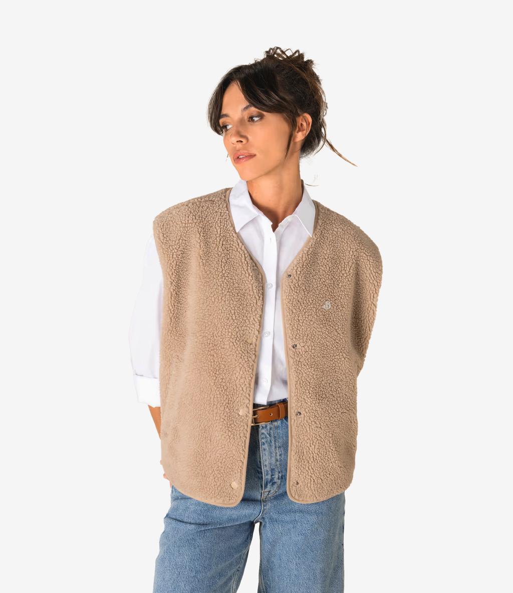 Veste sans manches en sherpa femme